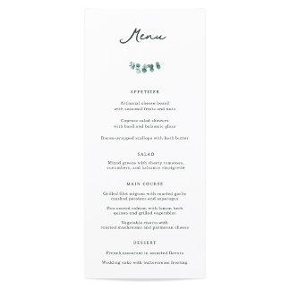 Menu Dîner Mariage Adélaïde