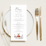 Menu Dîner Mariage Champagne<br><div class="desc">Carte Rustique du menu du dîner mariage avec aquarelle illustrant les champignons et les papillons de nuit.</div>