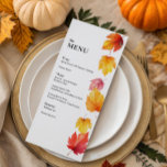 Menu Dîner Mariage de automne en automne<br><div class="desc">Des feuilles d'automne en chute mettent cette suite de papeterie mariage à l'écart du reste. Vous pouvez customiser tout le texte. Coordonner les éléments disponibles.</div>