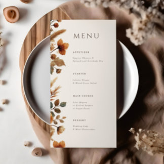 Menu Dîner Mariage en bois de brume