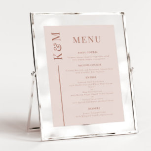 Menu Dîner Mariage en ligne rose vif