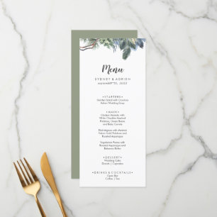 Menu Dîner Mariage hiver verdoyant