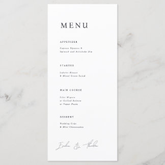 Menu Dîner Mariage Parker