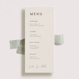Menu Dîner Mariage Parker