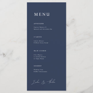 Menu Dîner Mariage Parker