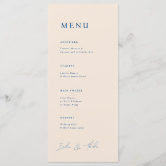 Menu Dîner Mariage Parker