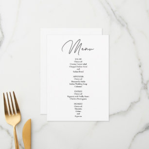 Menu Dîner minimaliste moderne DIY