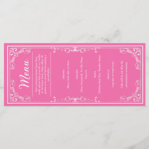 Menu Dîner - Princesse Rose Quinceañera