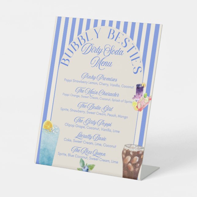 Menu Dirty Soda personnalisé | Panneau de la barre (Recto)