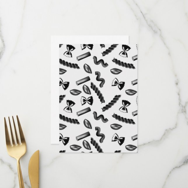 Menu Diversité des Pâtes Gris Nourriture Italie Amateur (Devant/Arrière en situation)