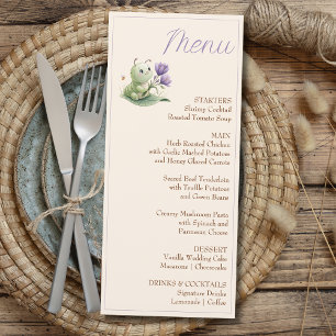 Menu Douce Chenille Personnalisée Baby Shower Ivoire