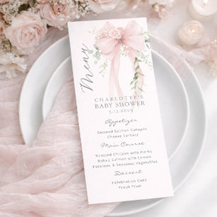 Menu Douce Élégance de Verdure Baby Shower Neutre