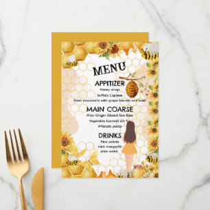 Menu Douche nuptiale jaune et noir