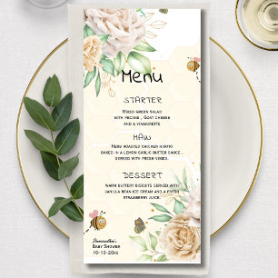 Menu Doux comme peut Bee Floral HoneyComb floral minima