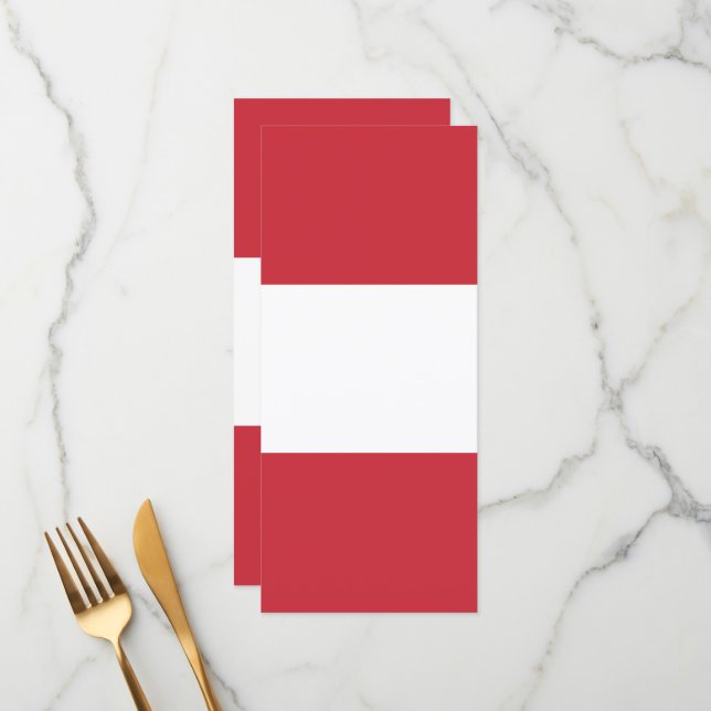 Menu Drapeau autrichien (Devant/Arrière en situation)