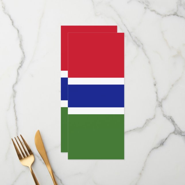 Menu Drapeau de Gambie (Devant/Arrière en situation)
