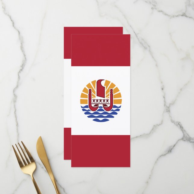 Menu Drapeau de la Polynésie française (Devant/Arrière en situation)