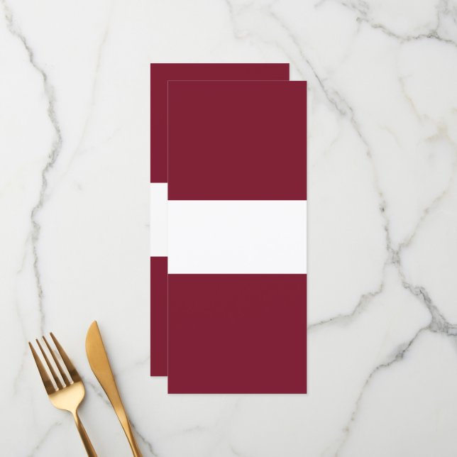 Menu Drapeau de Lettonie (Devant/Arrière en situation)