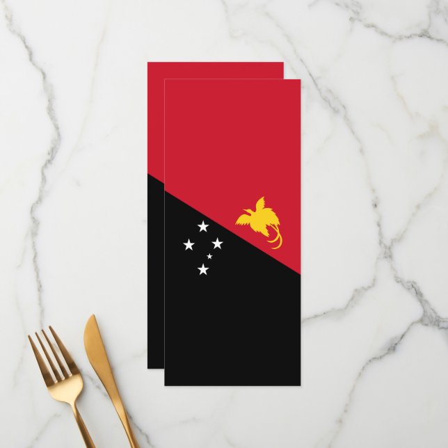 Menu Drapeau de Papouasie-Nouvelle-Guinée (Devant/Arrière en situation)