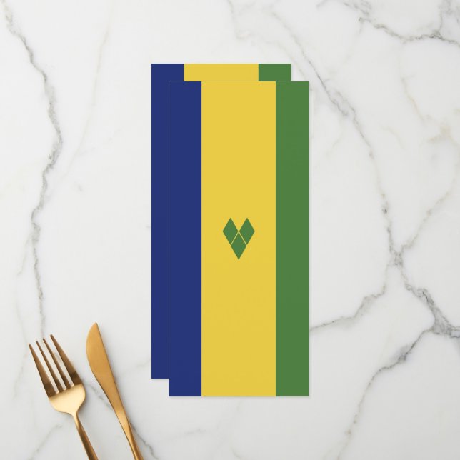 Menu Drapeau de Saint-Vincent-et-les Grenadines (Devant/Arrière en situation)