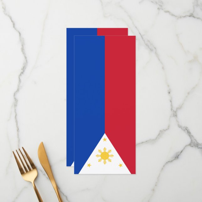 Menu drapeau des Philippines (Devant/Arrière en situation)