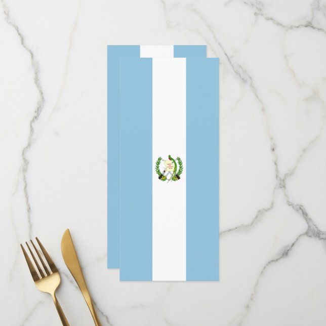 Menu drapeau du Guatemala (Devant/Arrière en situation)