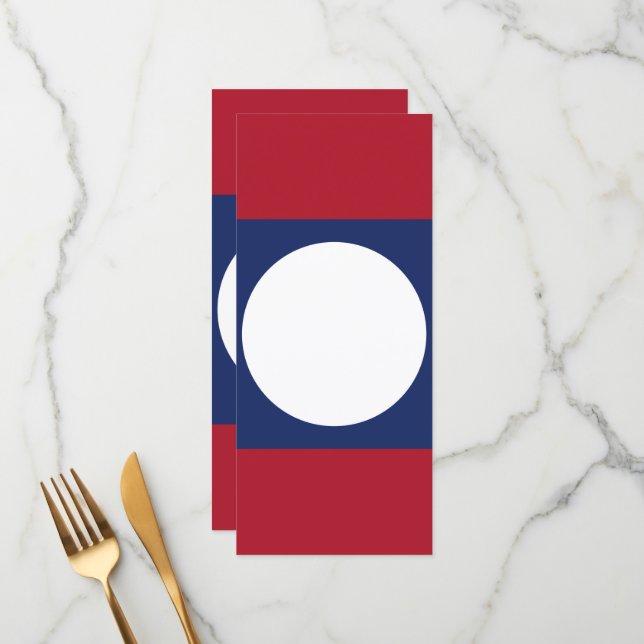 Menu Drapeau du Laos (Devant/Arrière en situation)