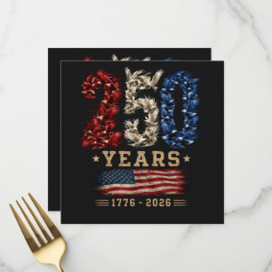 Menu Drapeau patriotique de l'aigle américain 250 ans