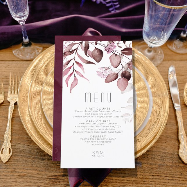 Menu Dreamy Foliage Mariage V1 Bourgogne ID817 (Créateur téléchargé)