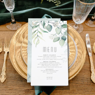 Menu Dreamy Greenery Mariage Green/Blue ID817