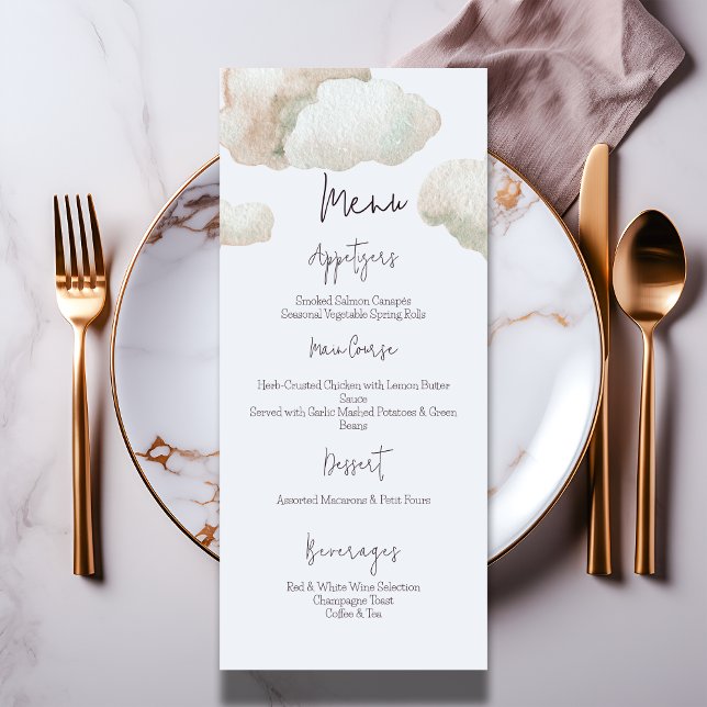 Menu Dreamy Heaven envoyé Blue Boy Baby shower (Créateur téléchargé)