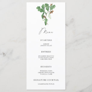 Menu du chêne à glands
