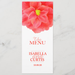 Menu du dîner Camellia rouge mariage