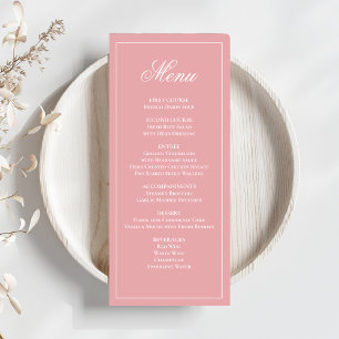 Menu du dîner de script de calligraphie Mariage ro