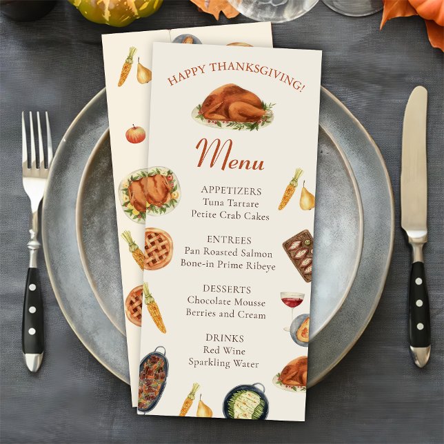 Menu du dîner de Thanksgiving dinde (Créateur téléchargé)