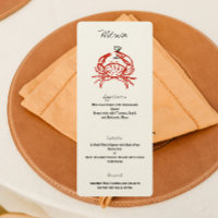 Menu du dîner festif aux crabes Dessin de crabe