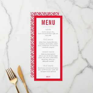 MENU DU DÎNER grille métallique moderne rouge noir