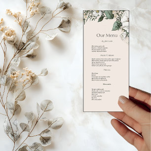 Menu du dîner Mariage Magnolias et Papillon blanc