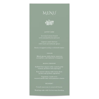 Menu du dîner Mariage Norwich