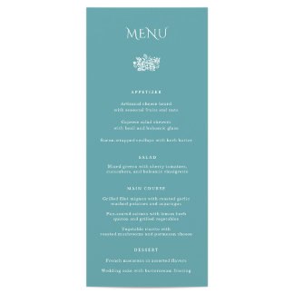 Menu du dîner Mariage Norwich