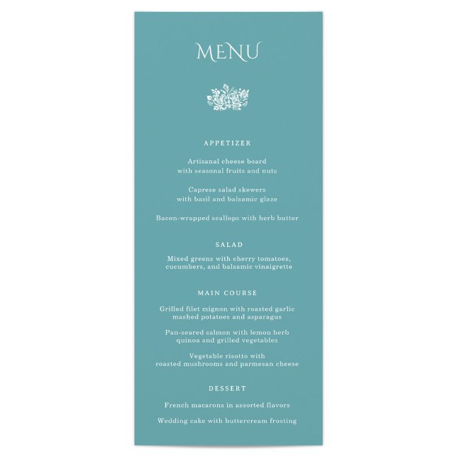 Menu du dîner Mariage Norwich (Customizable Menu Text)