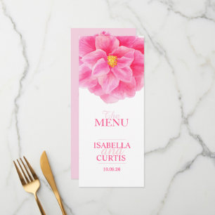 Menu du dîner mariage rose Camellia