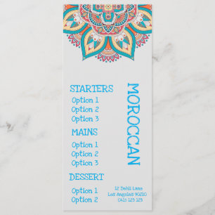 Menu du dîner marocain