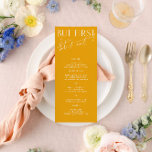 Menu du dîner minimaliste Mariage jaune vif<br><div class="desc">Conçu pour coordonner avec pour la collection de Faire-part de mariage "brillantes". Pour modifier les détails, cliquez sur "Détails". Pour déplacer le texte ou modifier la taille, la police ou la couleur, cliquez sur "Modifier à l'aide de l'outil de conception". Voir le lien de collection sur cette page pour voir...</div>