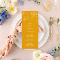 Menu du dîner minimaliste Mariage jaune vif