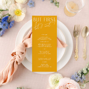 Menu du dîner minimaliste Mariage jaune vif
