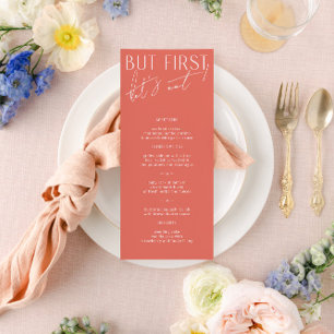 Menu du dîner minimaliste Mariage rose moderne