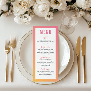 MENU DU DÎNER ombre dégradé rose jaune étoile mode