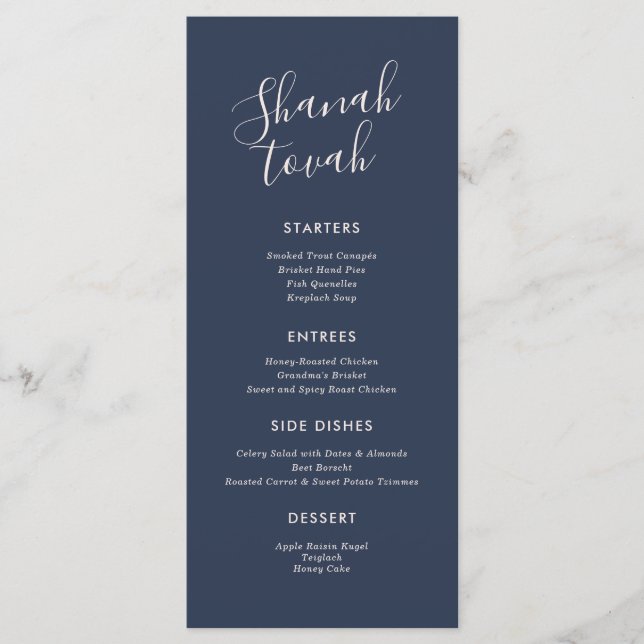 Menu Du Dîner Rosh Hashanah Moderne Simple (Devant)
