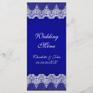 Menu du Mariage de dentelle royale personnalisée